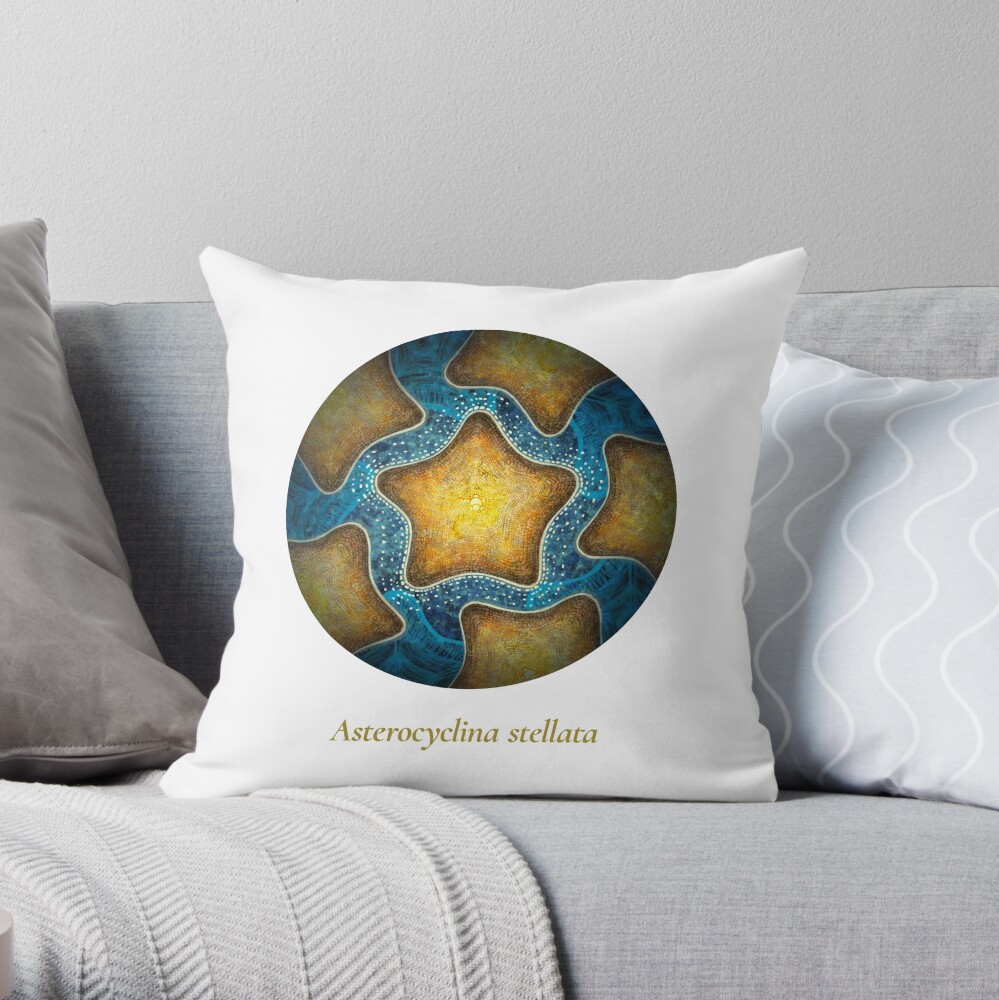 The Circles of Life: Asterocyclina stellata Throw Pillow