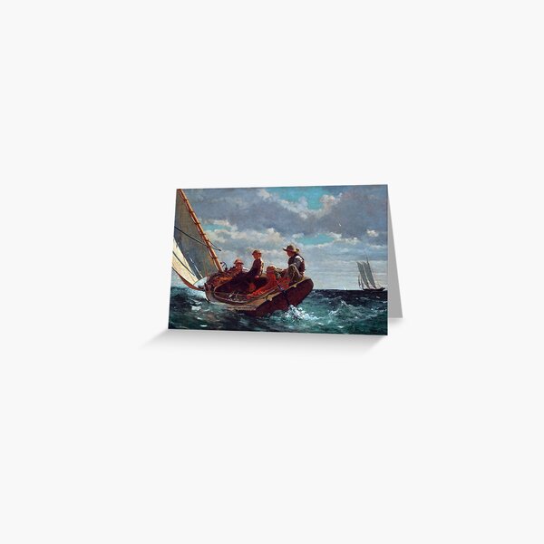 Winslow Homer Breezing Up A Fair Wind Greeting Card For Sale By   Papergc,300x,w,f8f8f8 Pad,600x600,f8f8f8.u4 