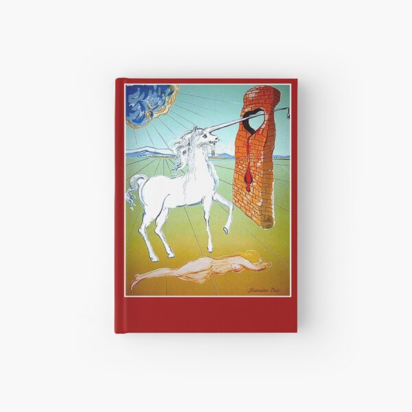 UNICORN : Vintage 1978 Heart Piercing Abstract Dali Print Hardcover Journal