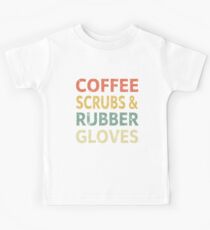 Kaffee scheuert Gummihandschuhe Kinder T-Shirt