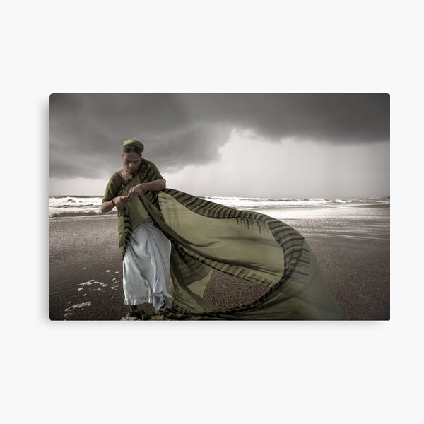 Sari in the wind Metal Print