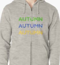 3 colorful vector autumn inscriptions. Zipped Hoodie
