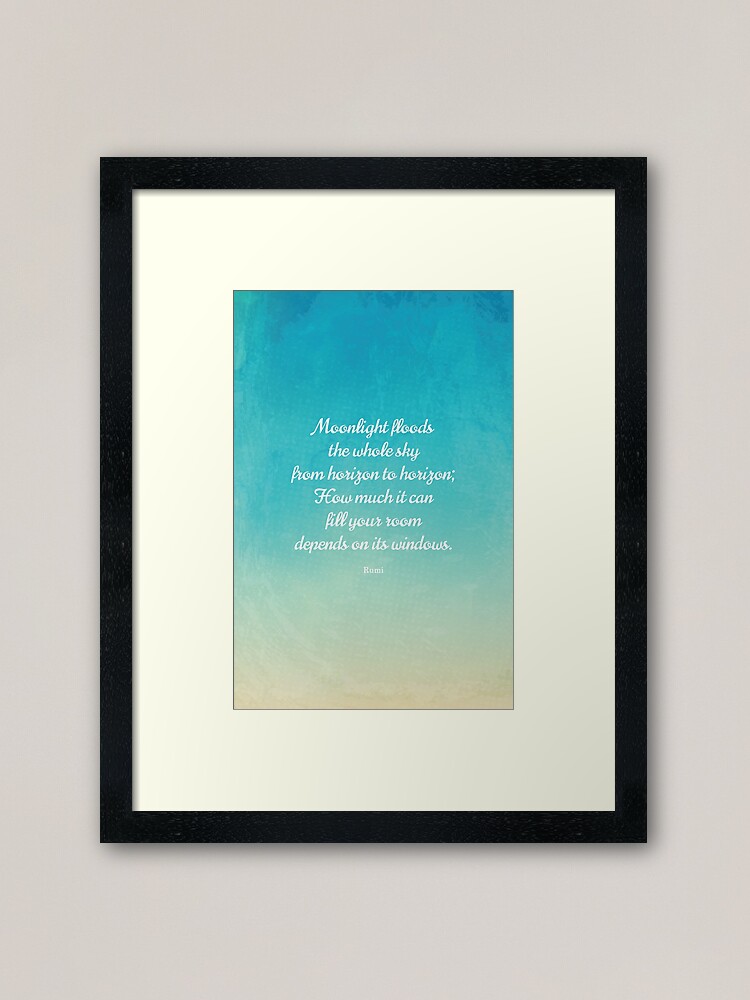 Impression Encadree Clair De Lune Belle Citation De Rumi Par Studiocitrine Redbubble