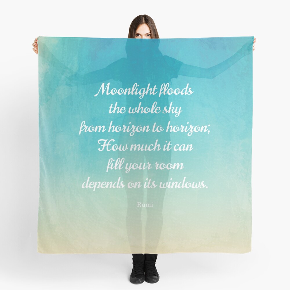 Foulard Clair De Lune Belle Citation De Rumi Par Studiocitrine Redbubble