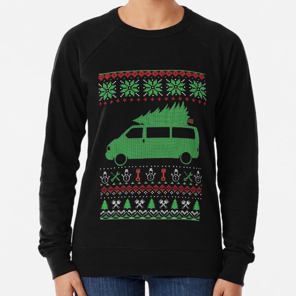 T4 Bus Van Christmas Ugly Sweater XMAS Lightweight Sweatshirt