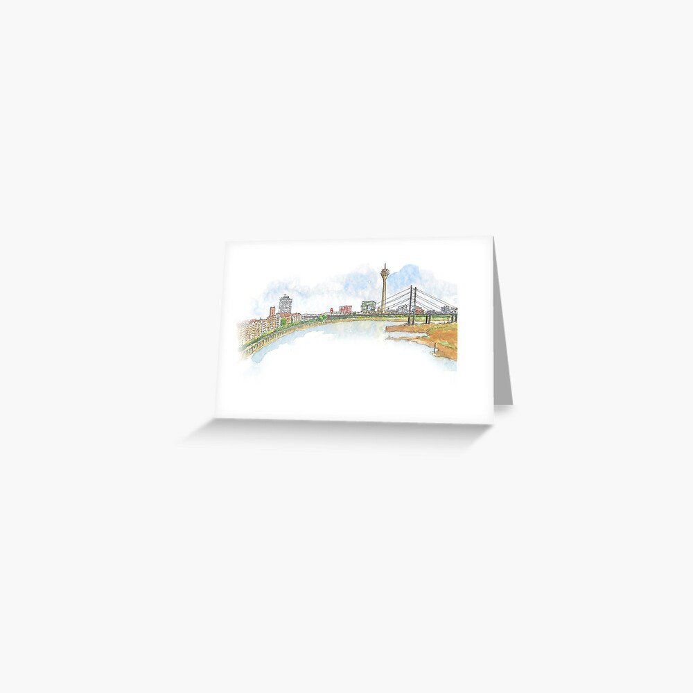 Skyline - Düsseldorf lleva Umlaut blog Tarjetas de felicitación