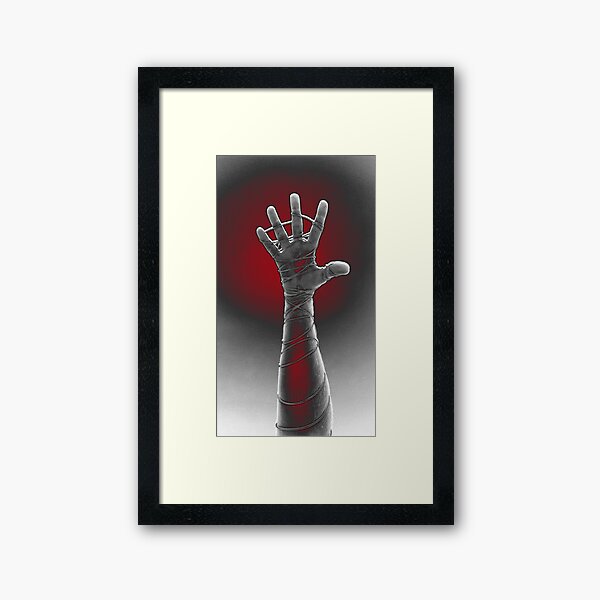 Red and Grey Reach Framed Art Print