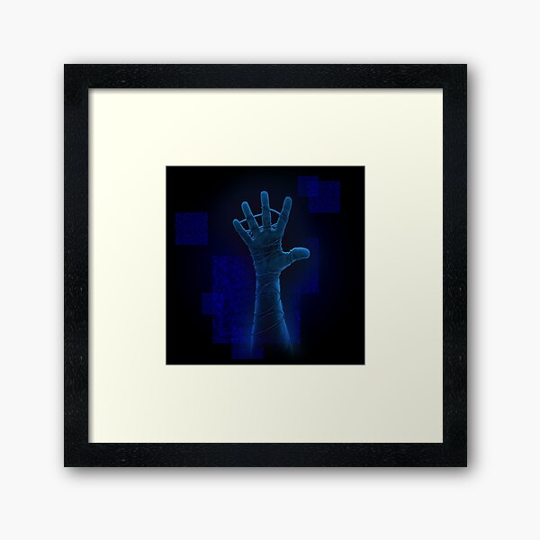 Neon Blue Reach Framed Art Print