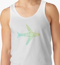 Let's travel more. Gradient plane Tank Top