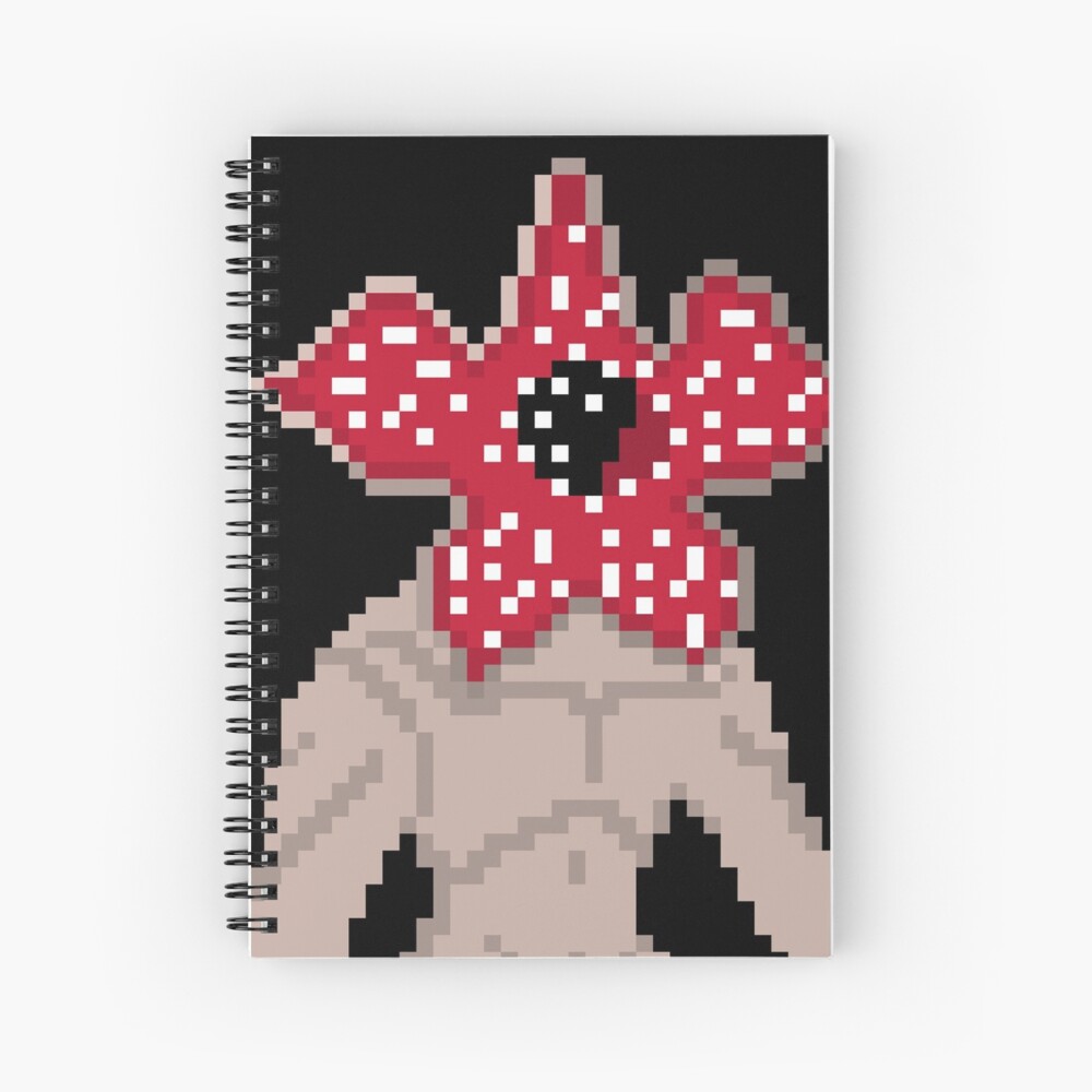 "Pixel Demogorgon" Spiral Notebook by LillyRose101 | Redbubble