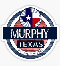 Murphy Texas rustic wood circle Sticker
