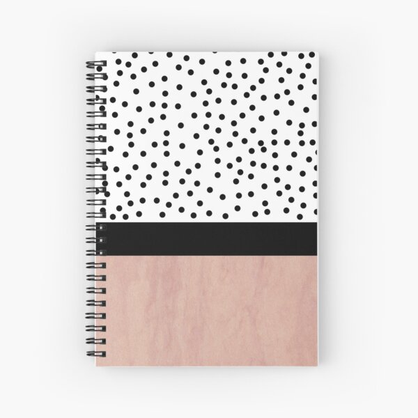 Pink marble and dots Spiral Notebook