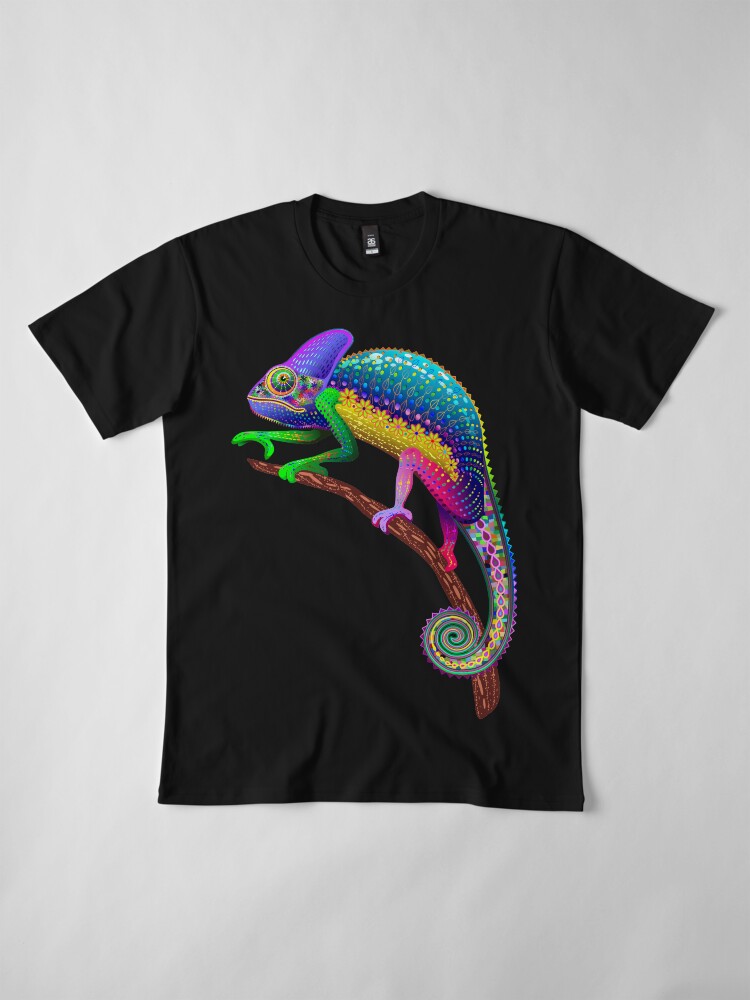 Alternate view of Chameleon Fantasy Rainbow Colors Premium T-Shirt