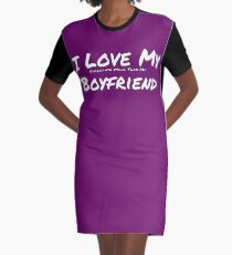 I Love My 'Chocolate More Than My' Boyfriend Graphic T-Shirt Dress
