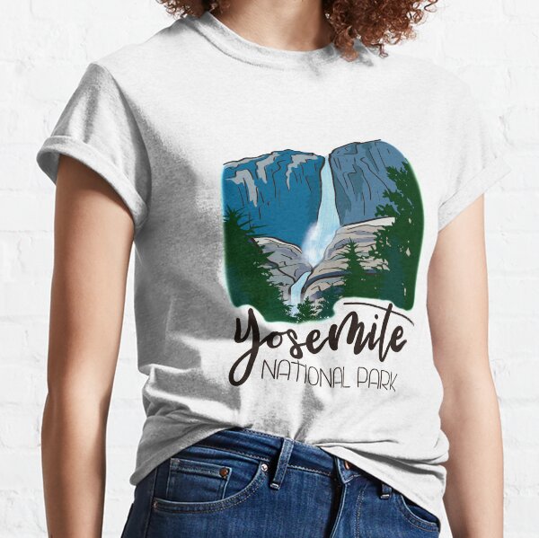 Yosemite National Park - Yosemite Falls Waterfall Mountain Valley Classic T-Shirt