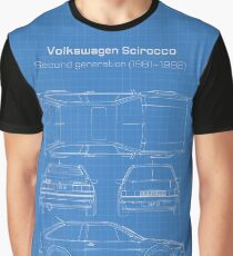 VW Scirocco MK2 Blueprint Graphic T-Shirt