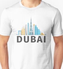 Dubai United Arab Emirates - Burj Khalifa Skyscraper City Skyline Slim Fit T-Shirt