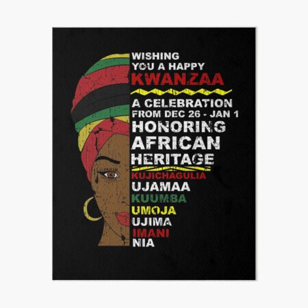 Happy Kwanzaa Ethnic African Woman Art Board Print for Sale by