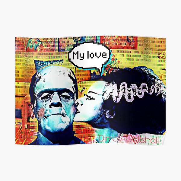 Frankenstein and Bride monster love Poster