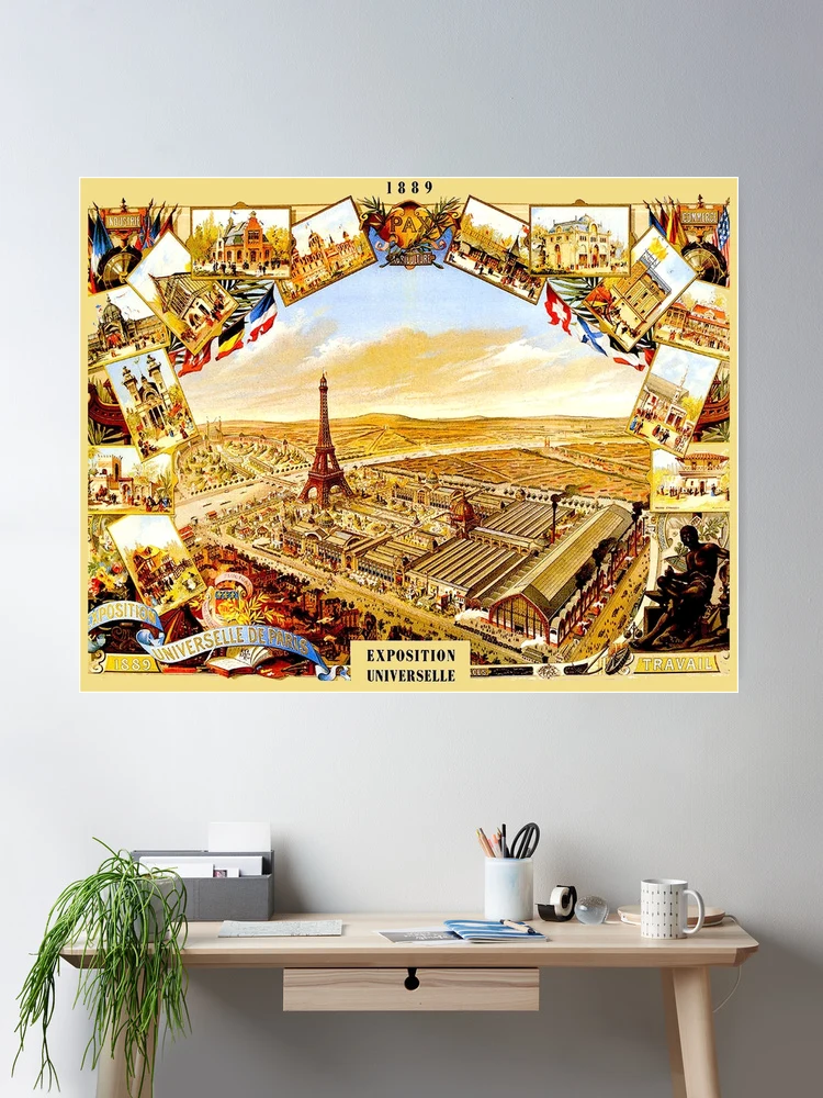 EXPOSITION UNIVERSELLE : Vintage 1889 Paris World Fair Print