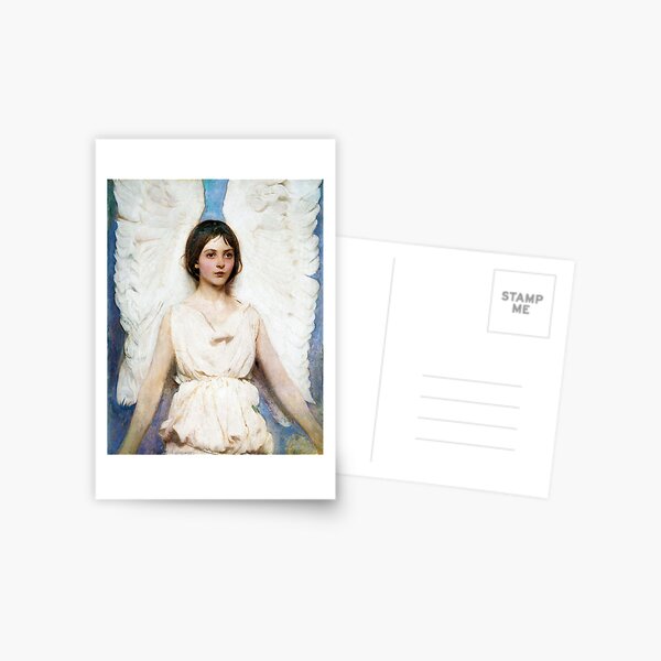 Item preview, Beautiful Angel With White Wings Antique art designed and sold by Glimmersmith.