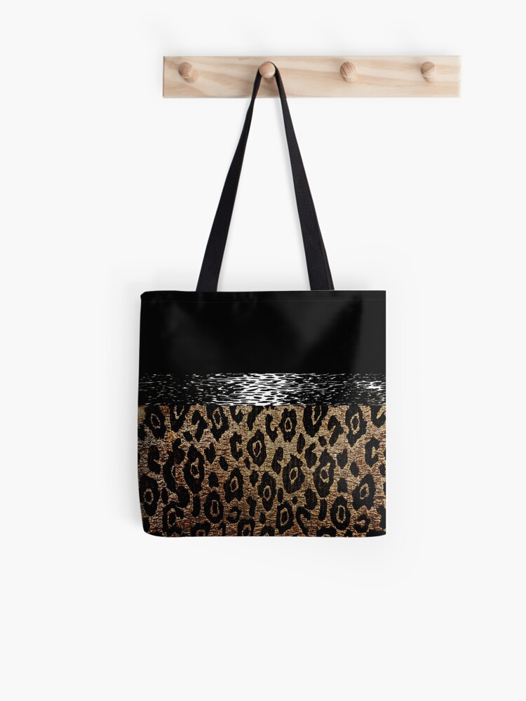 black and brown tote bag