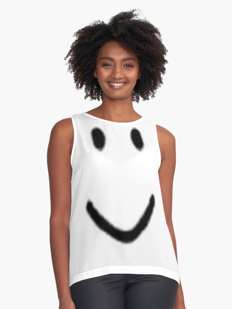 Roblox Default Noob Face Sleeveless Top By Trainticket Redbubble - womens roblox makeup faces