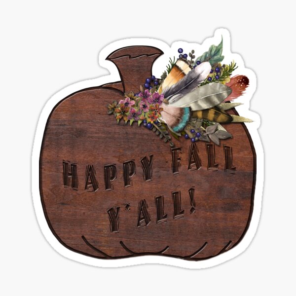 Item preview, Wood Carved Pumpkin Happy Fall Y'all! designed and sold by CheriesArt.