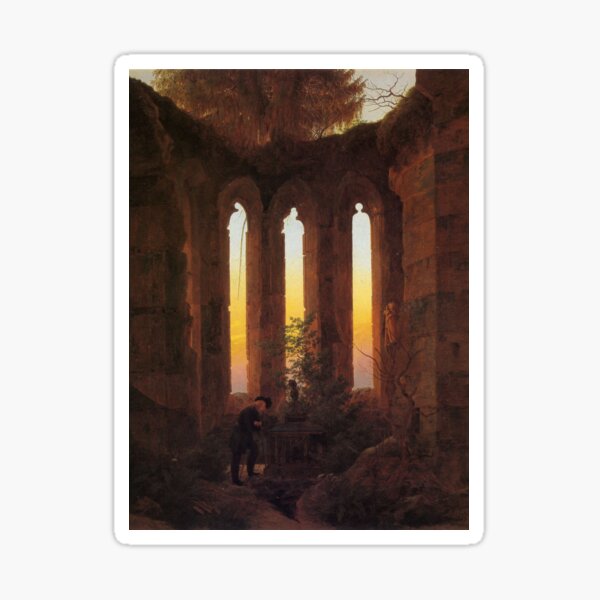 Abendliche Ruinen (Caspar David Friedrich) Sticker
