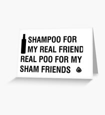 Sham-Poo (schwarzer Text) Grußkarte