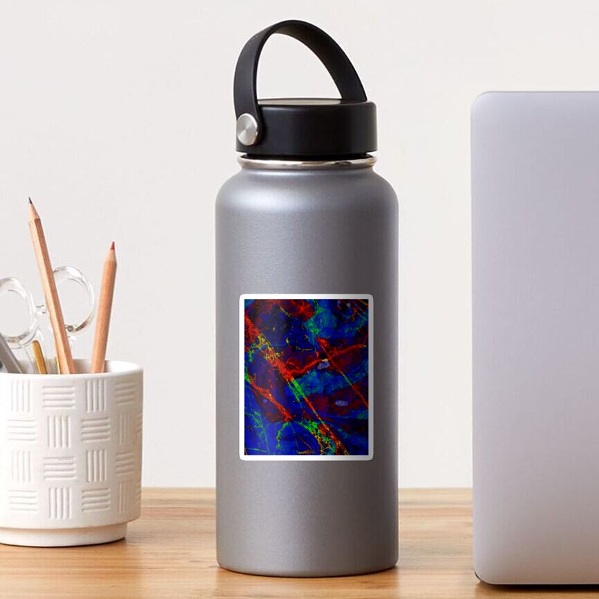 Colorful Red Blue Marble Pattern Sticker