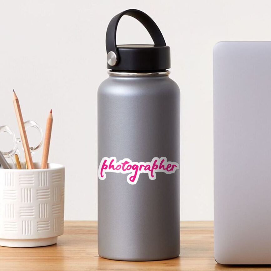 Photographer Pink Script Sticker