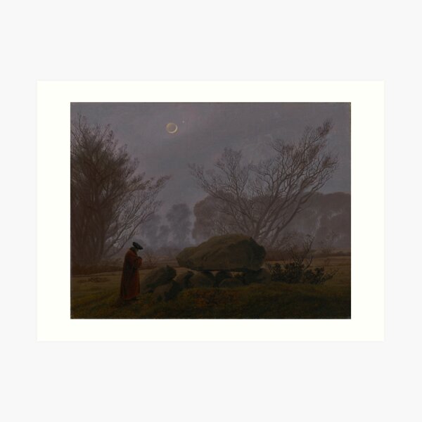 A Walk at Dusk (Caspar David Friedrich) Art Print
