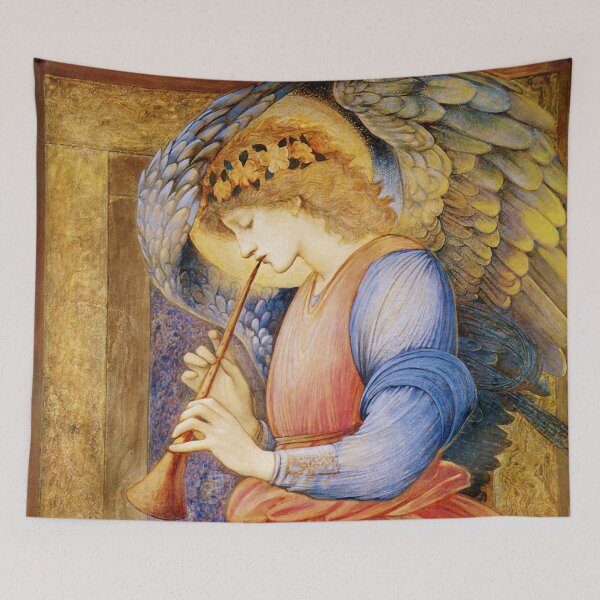 Item preview, Angel Gabriel Blowing His Horn vintage Religious art designed and sold by Glimmersmith.