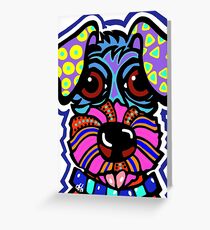 Purple Blue Terrier Dog Dogs Airedale Wheaton Lakeland Kerry Schnauzer Fox Puppy Sealyham Irish Schnauzer Norfolk Norwich Scottish English Gift Idea Jackie Carpenter Cairn Greeting Card