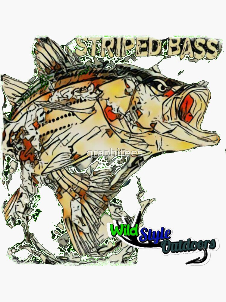 Striped Bass Fisherman Sticker for Sale by graphitees