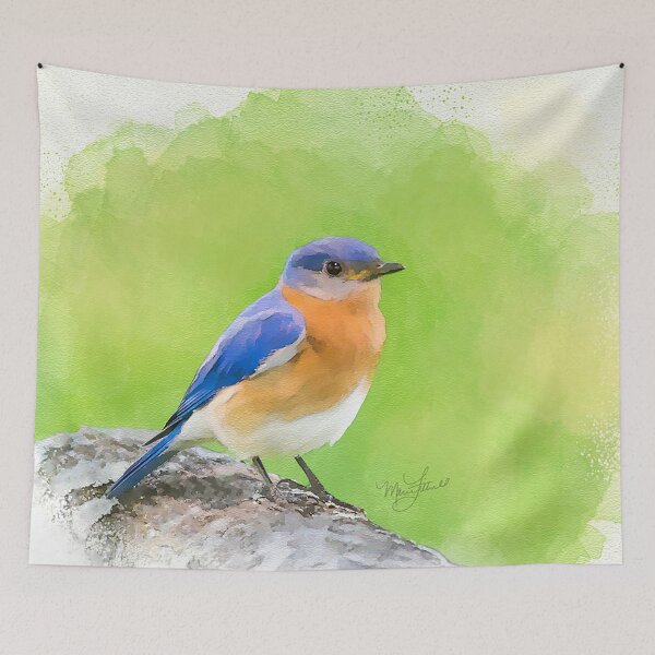 Item preview, Watercolor Eastern Blue Bird - Digital Art - Nature - Wildlife  designed and sold by littrellart.