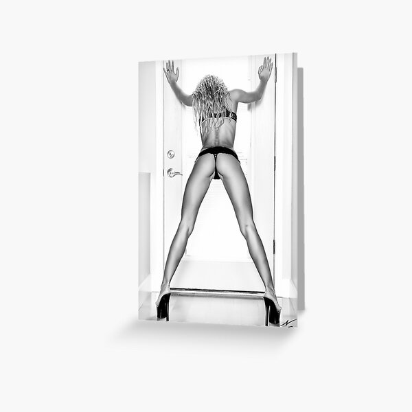 Fine Erotic Art Photography - Female Erotic Art - "Assume The Position - Modern Pinup" Featuring a Hot Sexy Blonde Bikini Model - Perfect Ass - Great Ass - Nice Ass Greeting Card