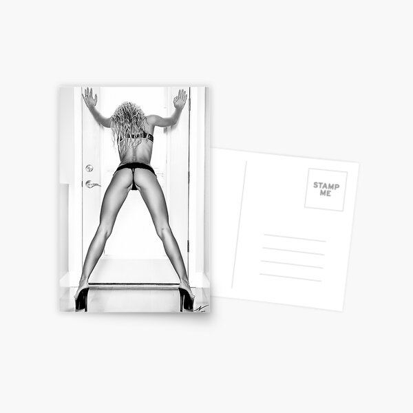 Fine Erotic Art Photography - Female Erotic Art - "Assume The Position - Modern Pinup" Featuring a Hot Sexy Blonde Bikini Model - Perfect Ass - Great Ass - Nice Ass Postcard
