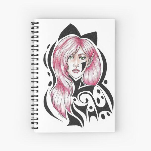 Pink and Black Spiral Notebook