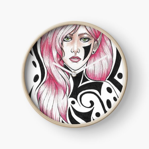 Pink and Black Clock