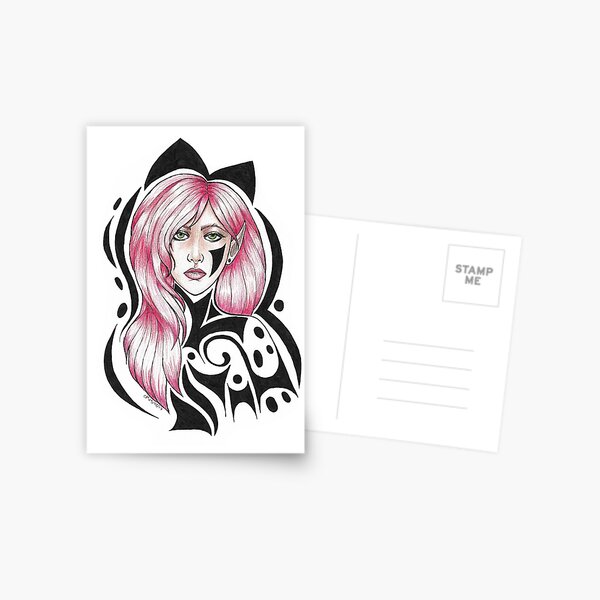 Pink and Black Postcard
