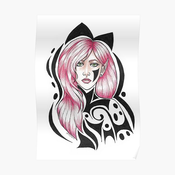 Pink and Black Poster