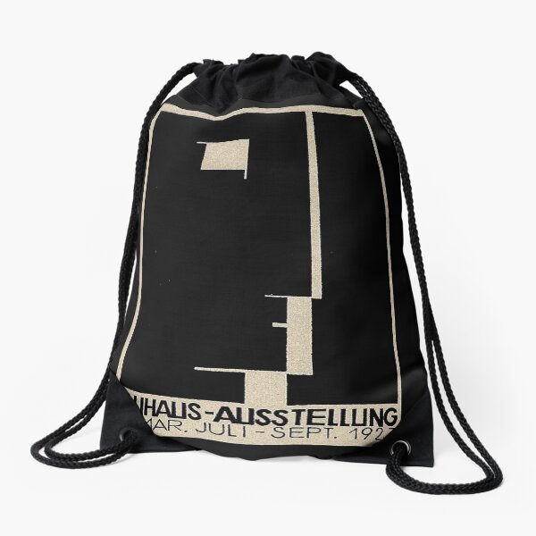 Bauhaus Logo on 1923 Weimar Advertisement Drawstring Bag