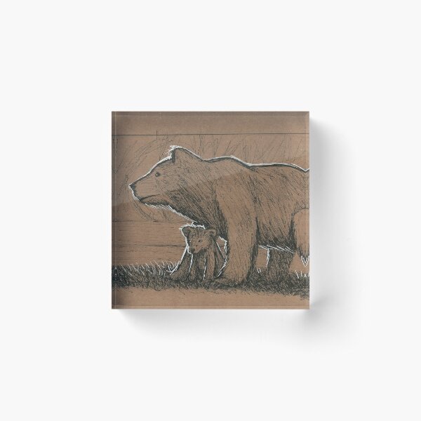 Bear and Cub Acrylic Block