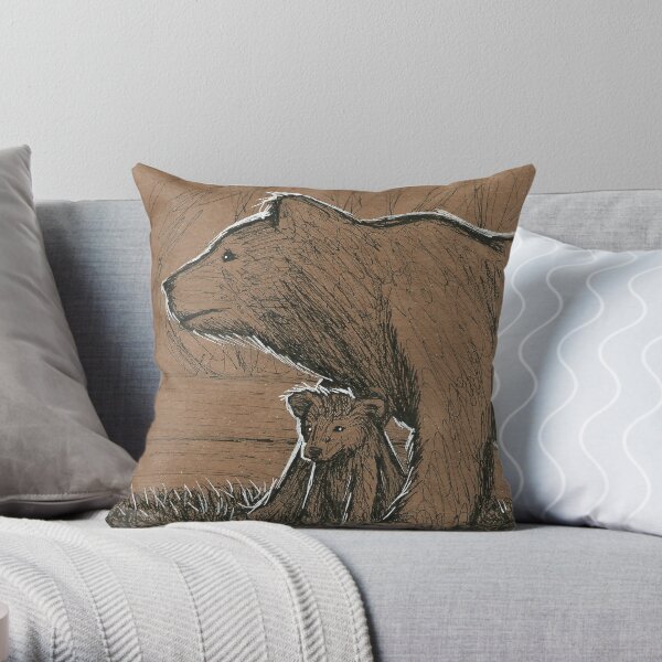 Bear and Cub Throw Pillow
