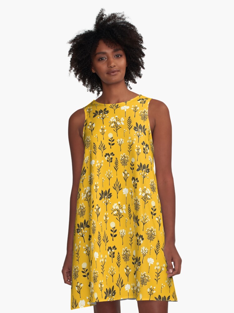robe trapeze jaune
