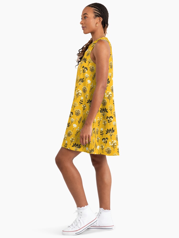 a line stretch dress Crepe Floral Printed A-line Dress – Terijon.com main image 1