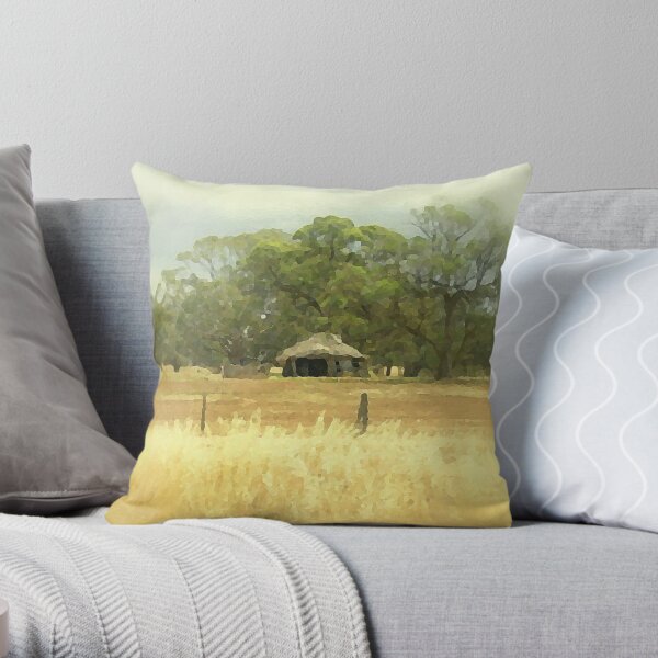 Thatched roof Barn Throw Pillow