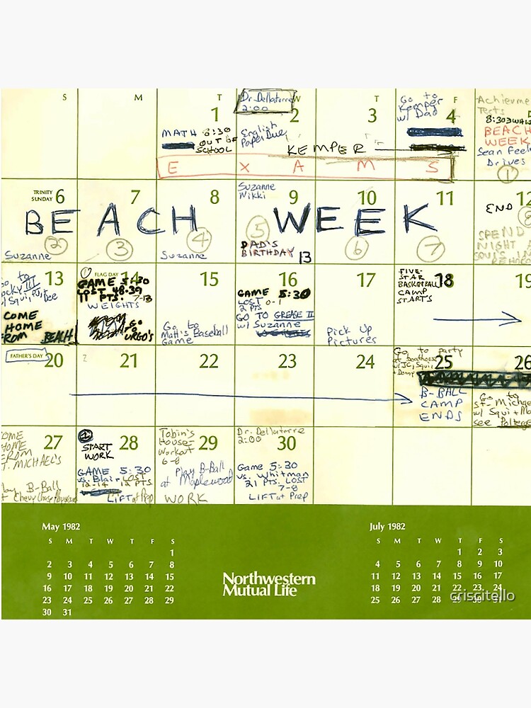 Brett Kavanaugh BEACH WEEK Calender by criscitello
